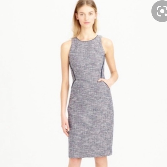 J. Crew Dresses & Skirts - J.Crew Tipped Tweed Sleeveless Sheath Dress